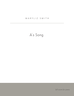 Book cover for A's Song