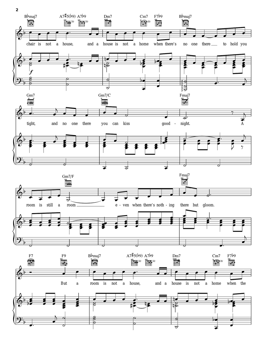 A House Is Not A Home Piano, Vocal, Guitar scores gallery preview page 2