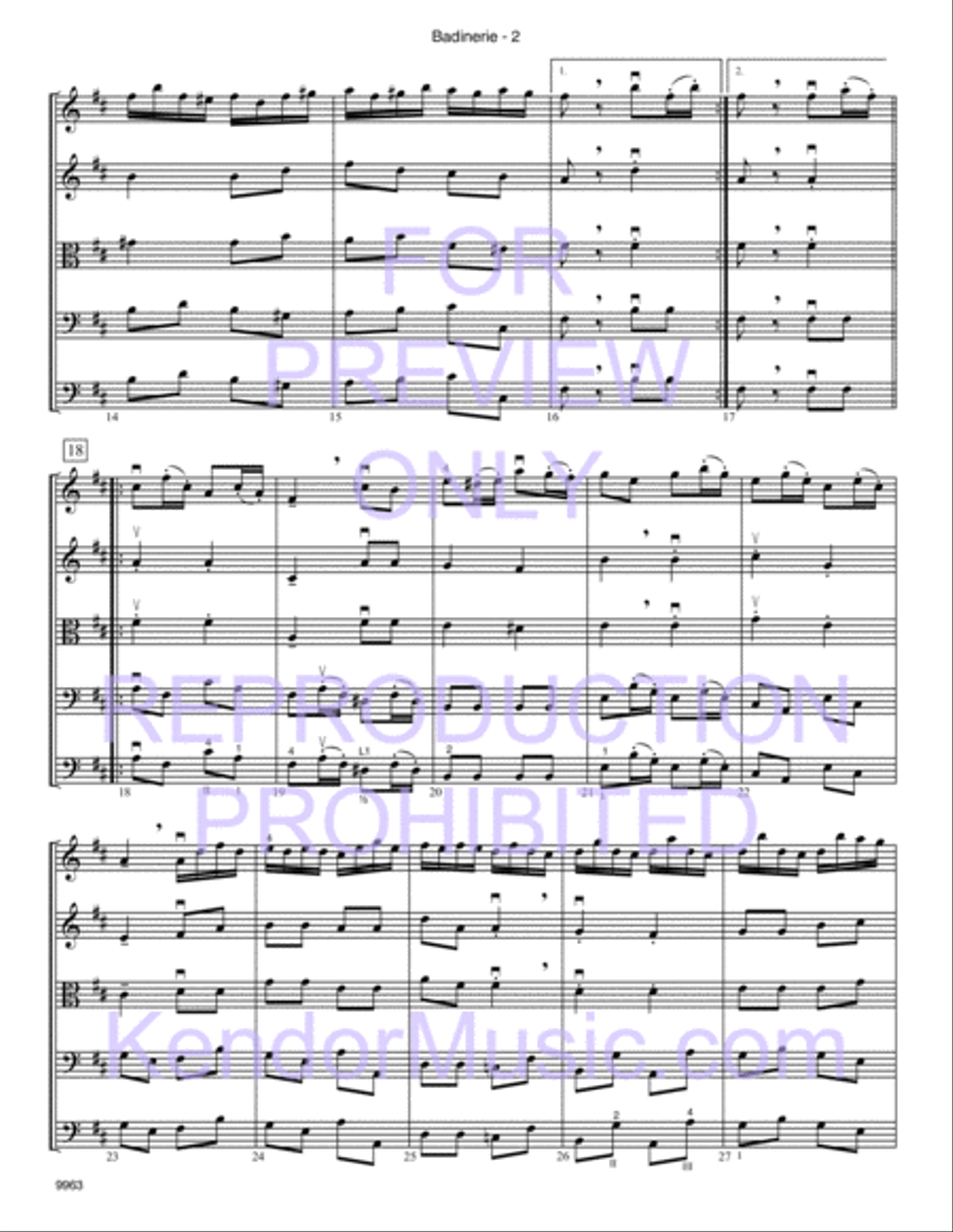 Badinerie (from Orchestral Suite No. 2 In B Minor) (Full Score) String Orchestra scores gallery preview page 3