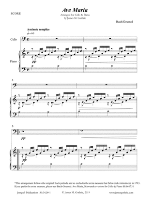 Bach-Gounod: Ave Maria for Cello & Piano