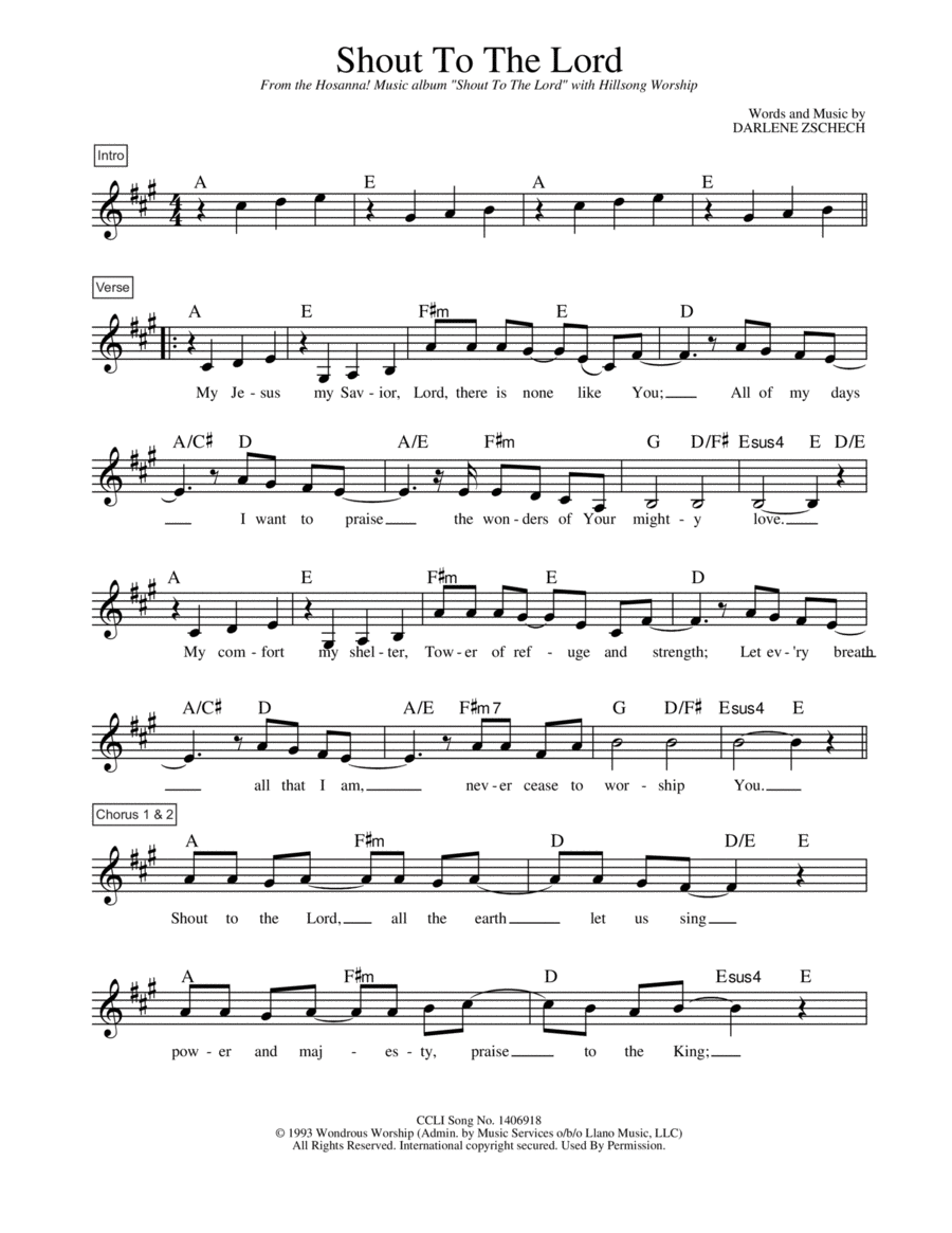 Shout To The Lord Piano scores gallery preview page 1