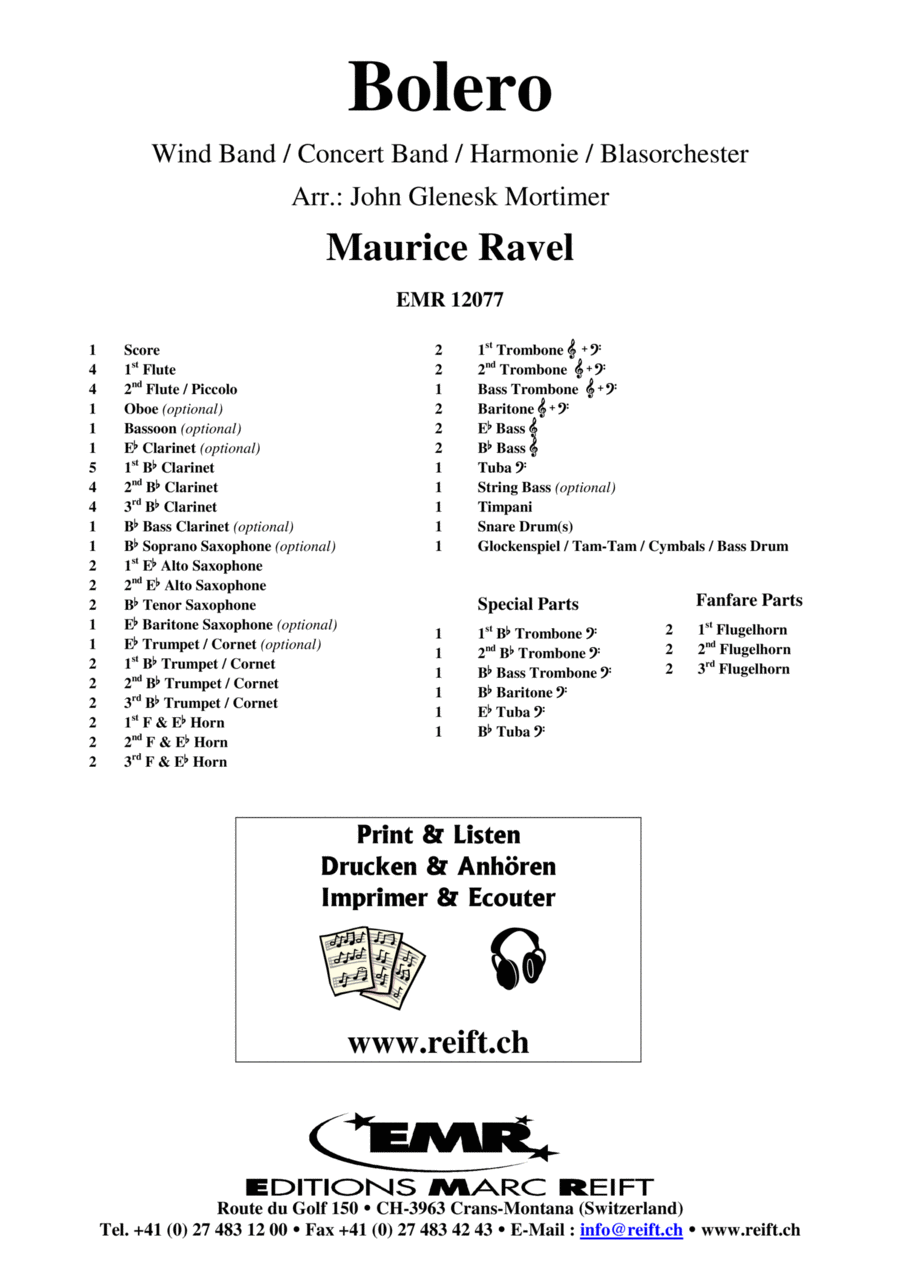 Bolero Bolero Concert Band scores gallery preview page 1