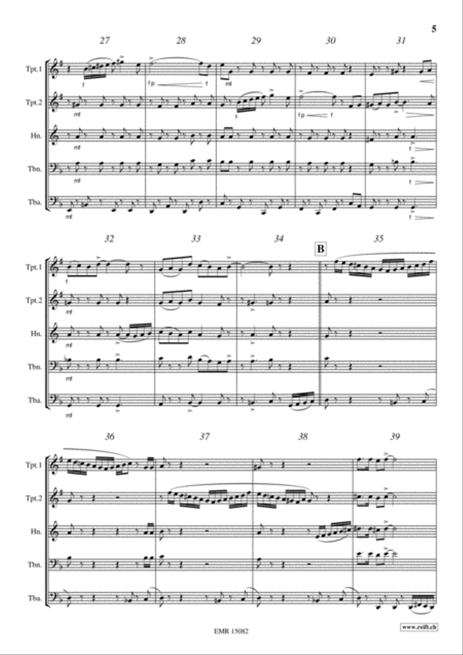 Flash Opening Brass Quintet scores gallery preview page 5