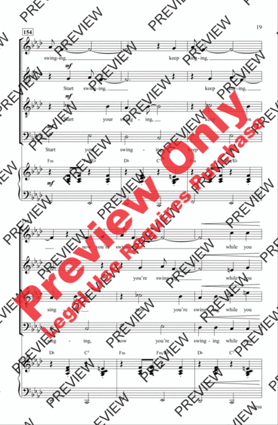 Sing, Sing, Sing 4-Part scores gallery preview page 19