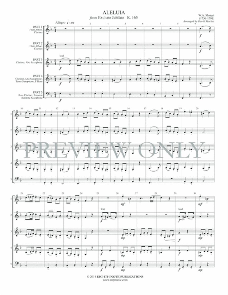 Alleluia Alleluia Woodwind Ensemble scores gallery preview page 3