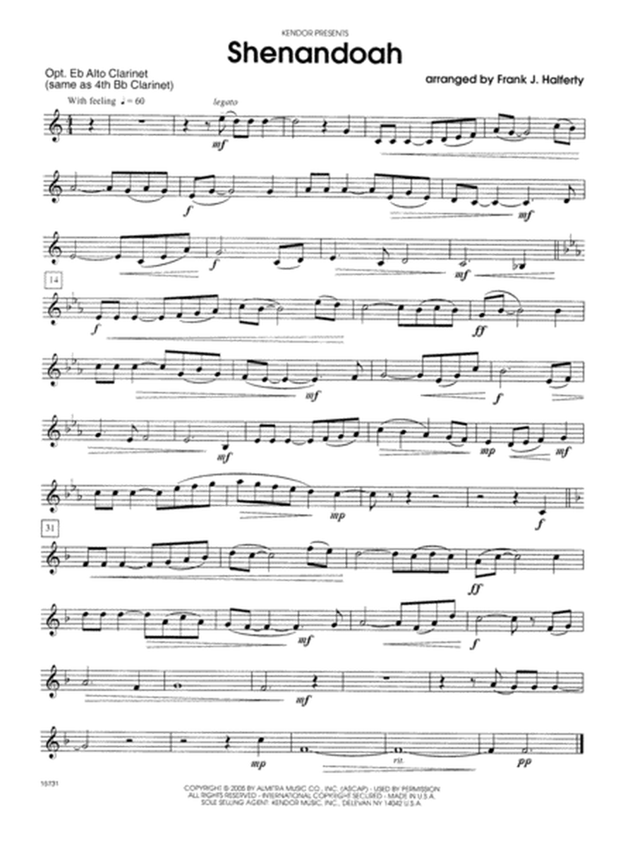 Shenandoah - Clarinet