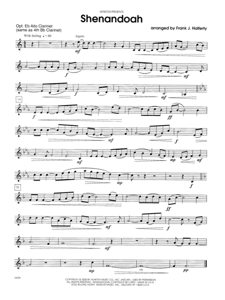Shenandoah - Clarinet