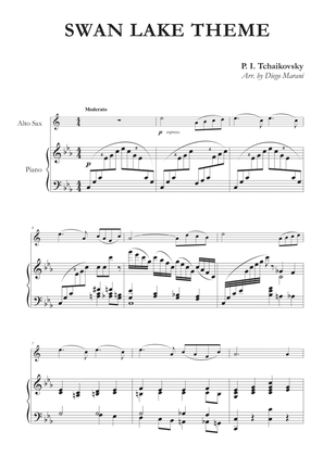Swan Lake Theme for Alto Saxophone and Piano