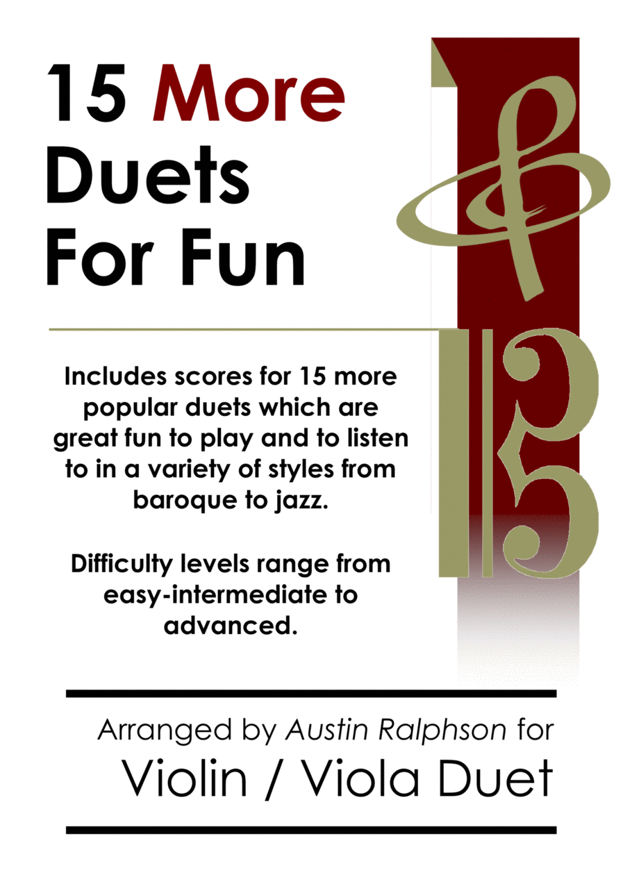 15 More Violin and Viola Duets for Fun (popular classics volume 2) - various levels String Duet scores gallery preview page 1