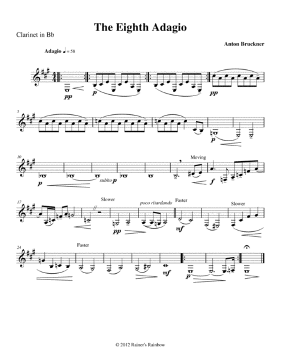 Bruckner 1887 Symphony No 8 Adagio for Woodwind Quartet Woodwind Quintet scores gallery preview page 3