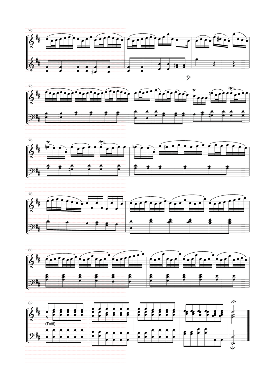 VIVALDI-BACH - Bwv 972 - Transcription for Piano/Organ of Concerto in D major n. 9 - RV 230 by Anto Harpsichord scores gallery preview page 5