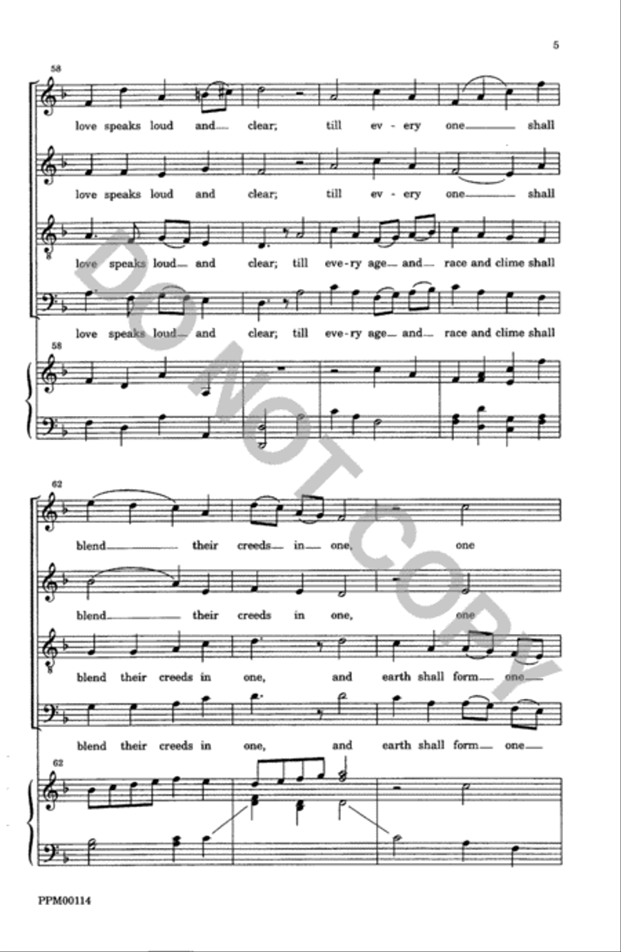 O Spirit of the Living God 4-Part scores gallery preview page 6