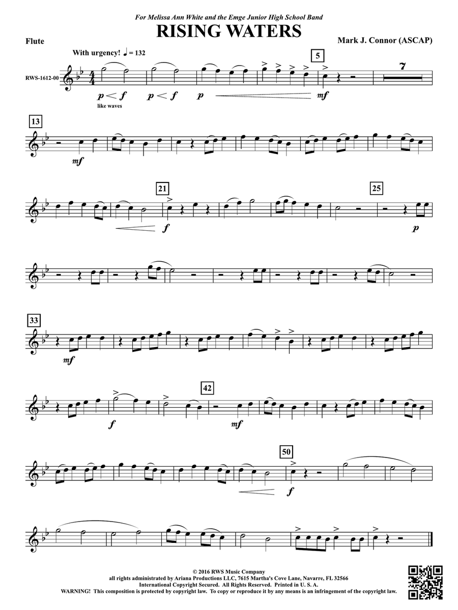 Rising Waters: 1st Flute Rising Waters: 1st Flute Flute scores gallery preview page 1