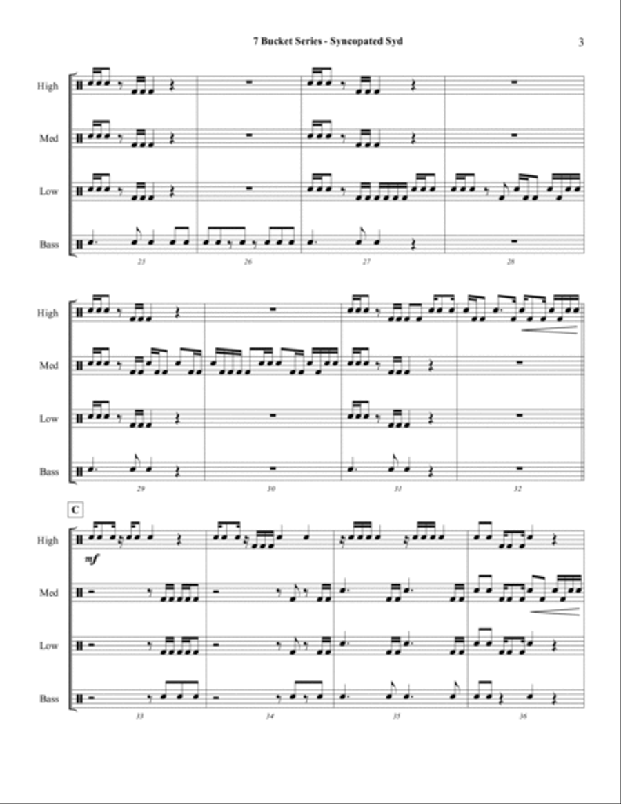 7 Bucket Series - Syncopated Syd Percussion Ensemble scores gallery preview page 5