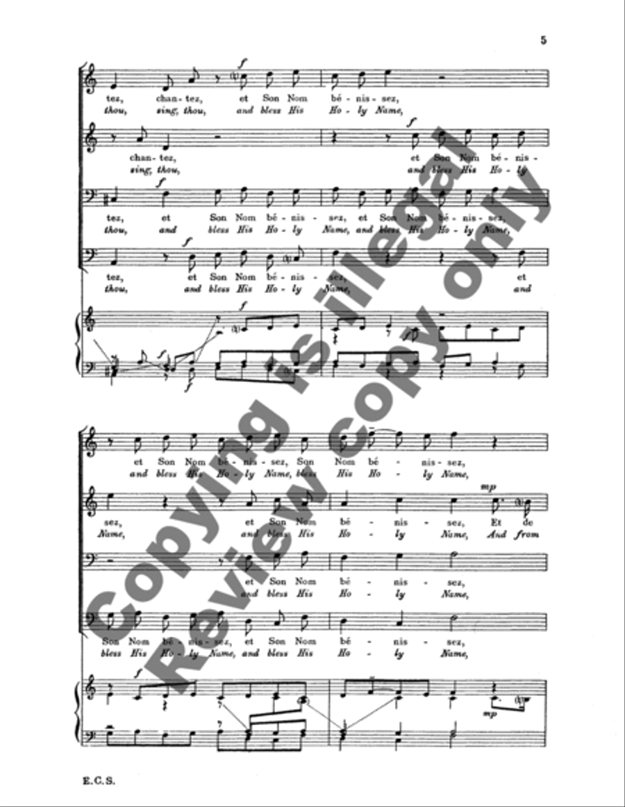 Chantez a Dieu (Sing unto God) TTBB scores gallery preview page 11