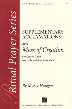 Book cover for Supplementary Acclamations for "Mass of Creation"