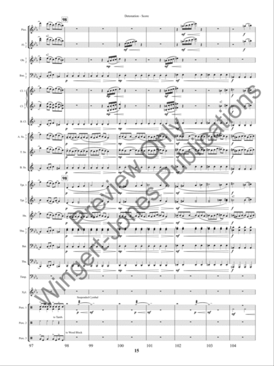 Detonation (Score) Concert Band scores gallery preview page 18