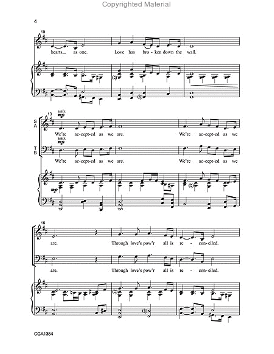 Love Has Broken Down the Wall 4-Part scores gallery preview page 3