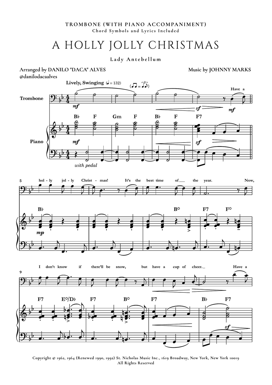 A Holly Jolly Christmas Piano scores gallery preview page 1