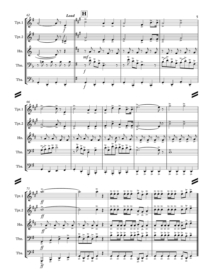 Ein Prosit (for Brass Quintet) Brass Quintet scores gallery preview page 6