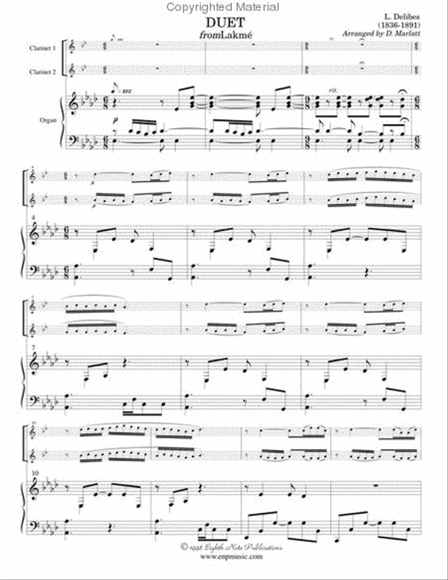 Flower Duet (from Lakme) Clarinet Duet scores gallery preview page 2