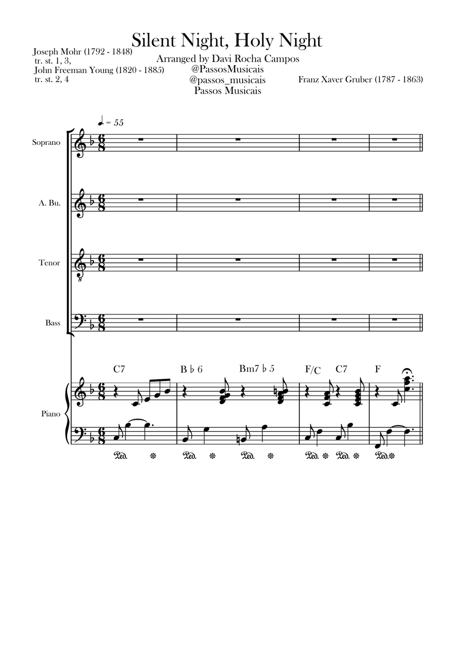 Silent Night, Holy Night Silent Night, Holy Night 4-Part scores gallery preview page 1