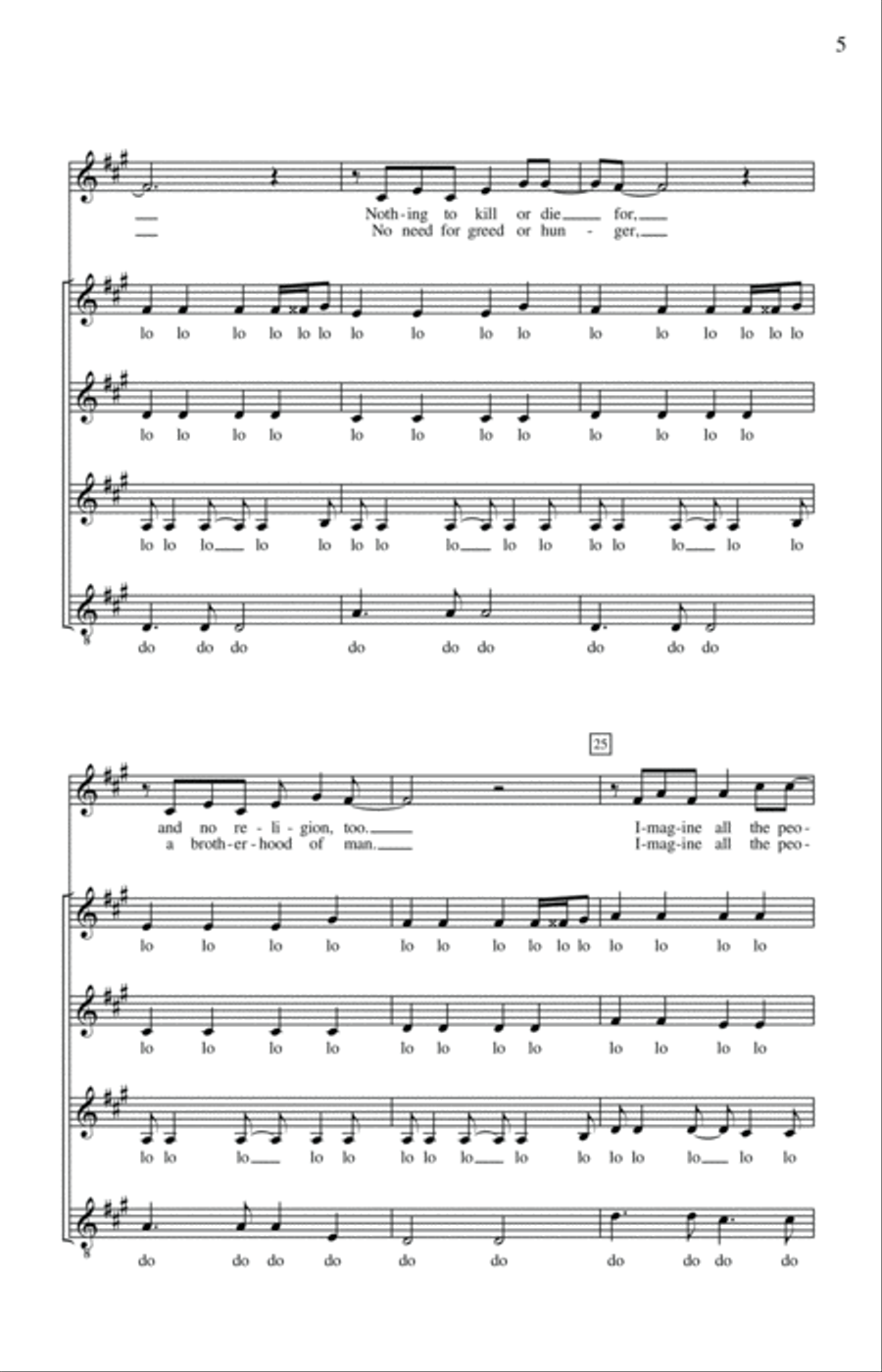 Imagine (arr. Deke Sharon) SSA scores gallery preview page 4