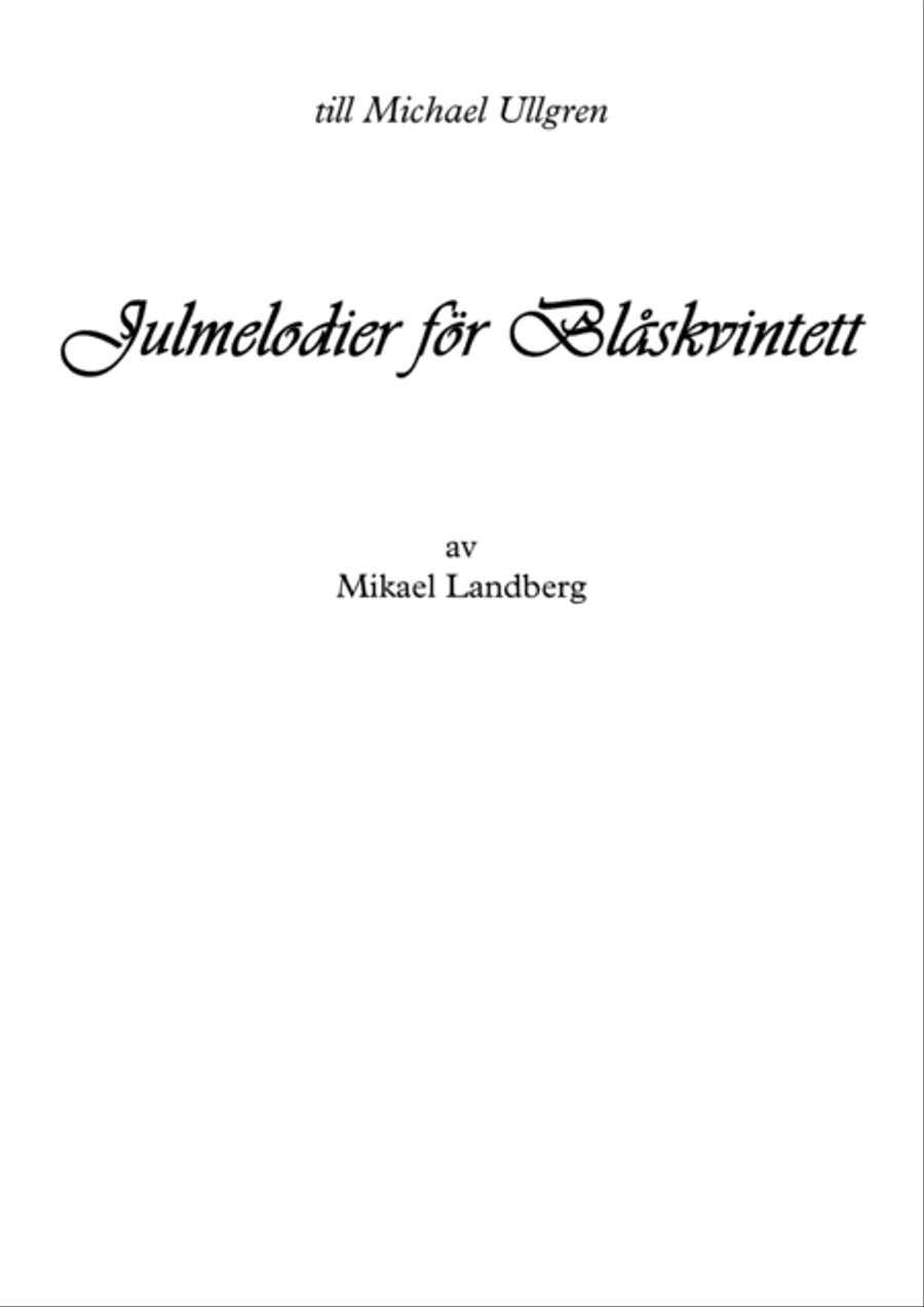 Swedish Xmas Songs Swedish Xmas Songs Woodwind Quintet scores gallery preview page 1