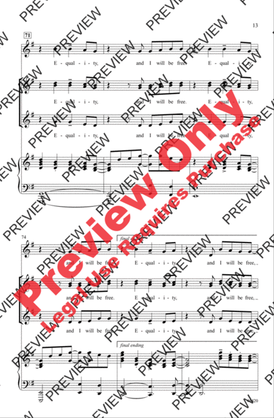 Equality Women's Choir scores gallery preview page 13