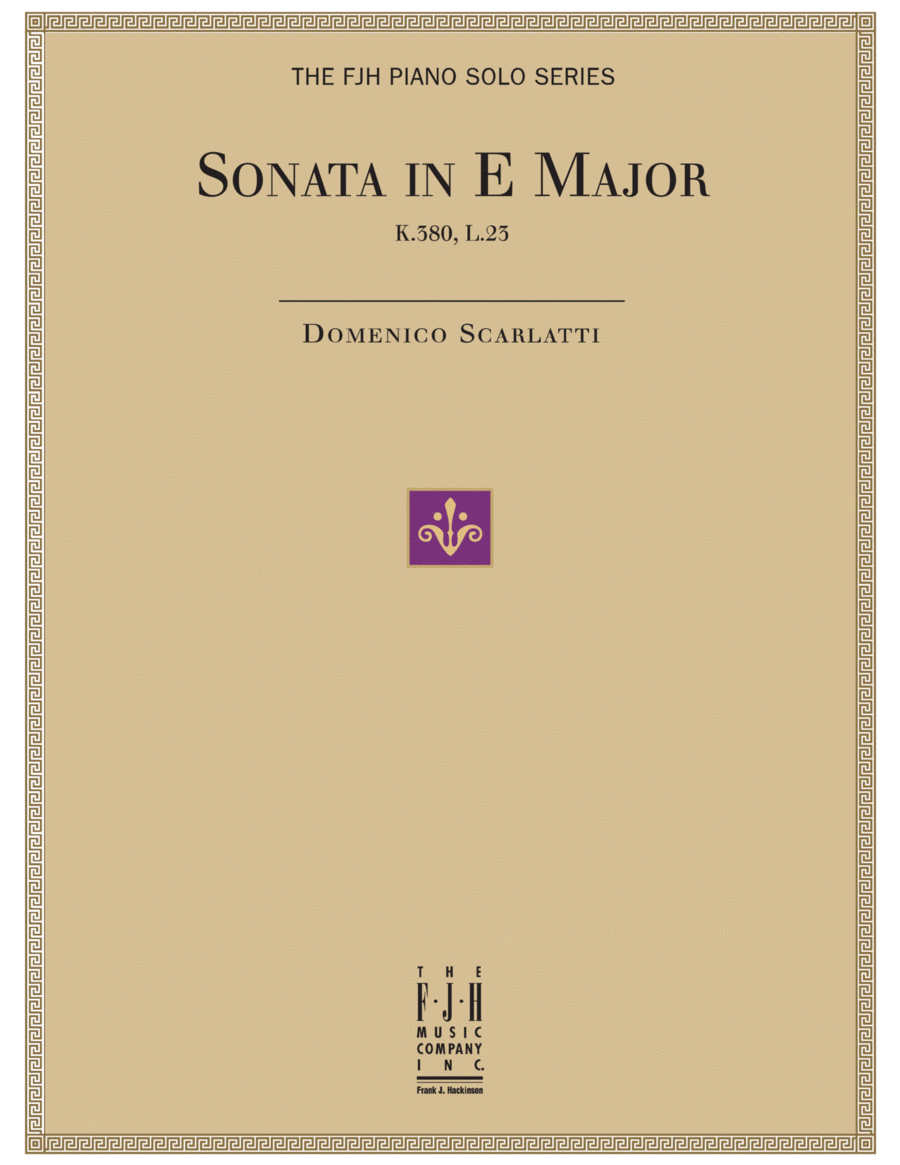 Sonata in E Major, K.380, L.23 Piano Solo scores gallery preview page 1