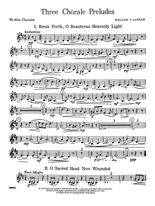 Three Chorale Preludes: E-flat Alto Clarinet