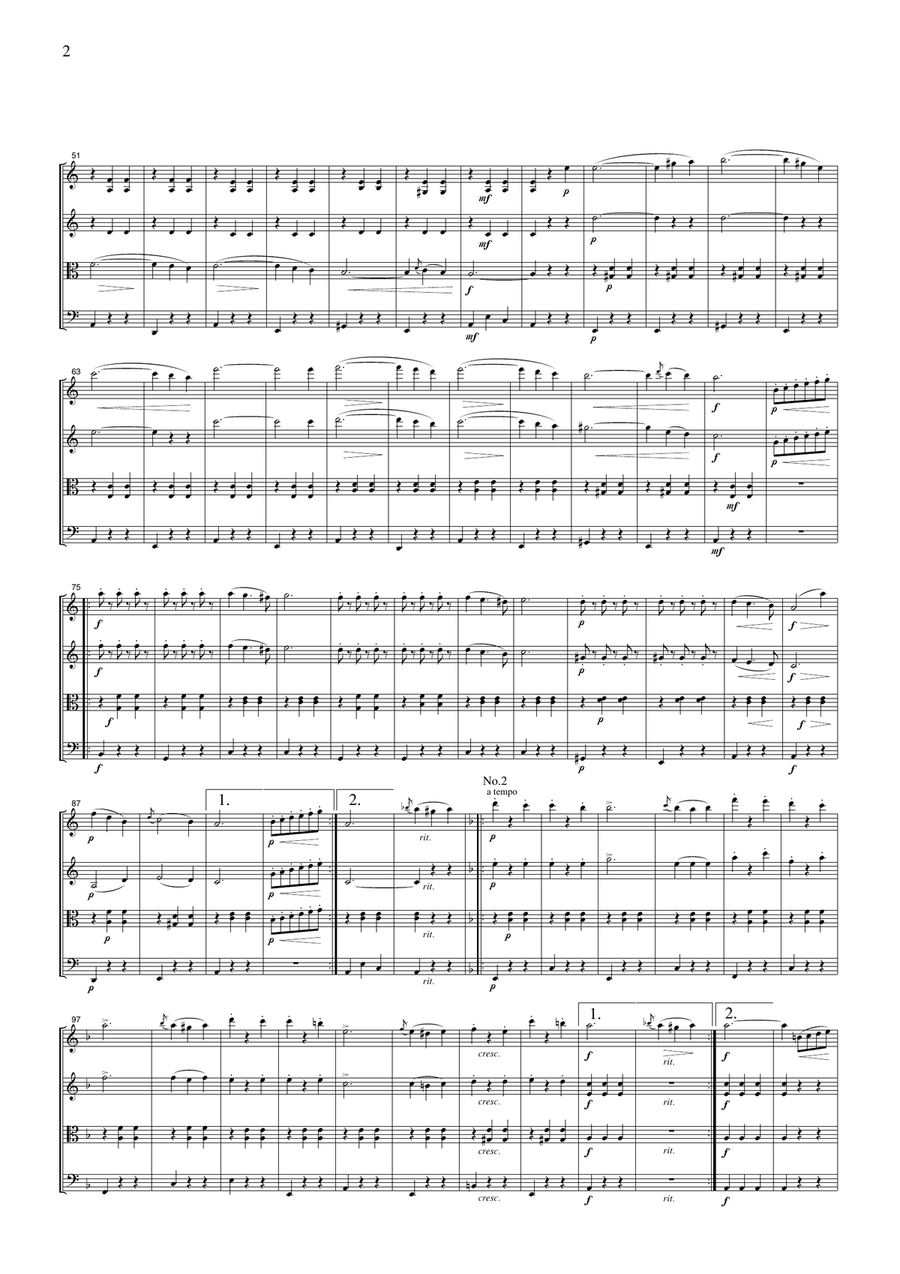 Ivanovici Donauwellen, for string quartet, CI001 String Quartet scores gallery preview page 2