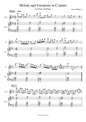 Melody and Variations for flute and piano