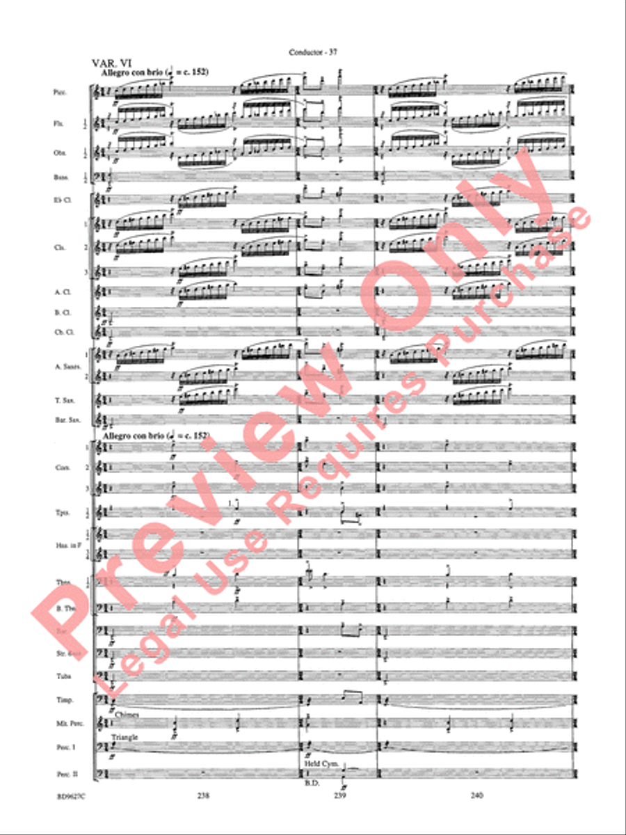 Variations on a Theme of Robert Schumann Concert Band scores gallery preview page 40