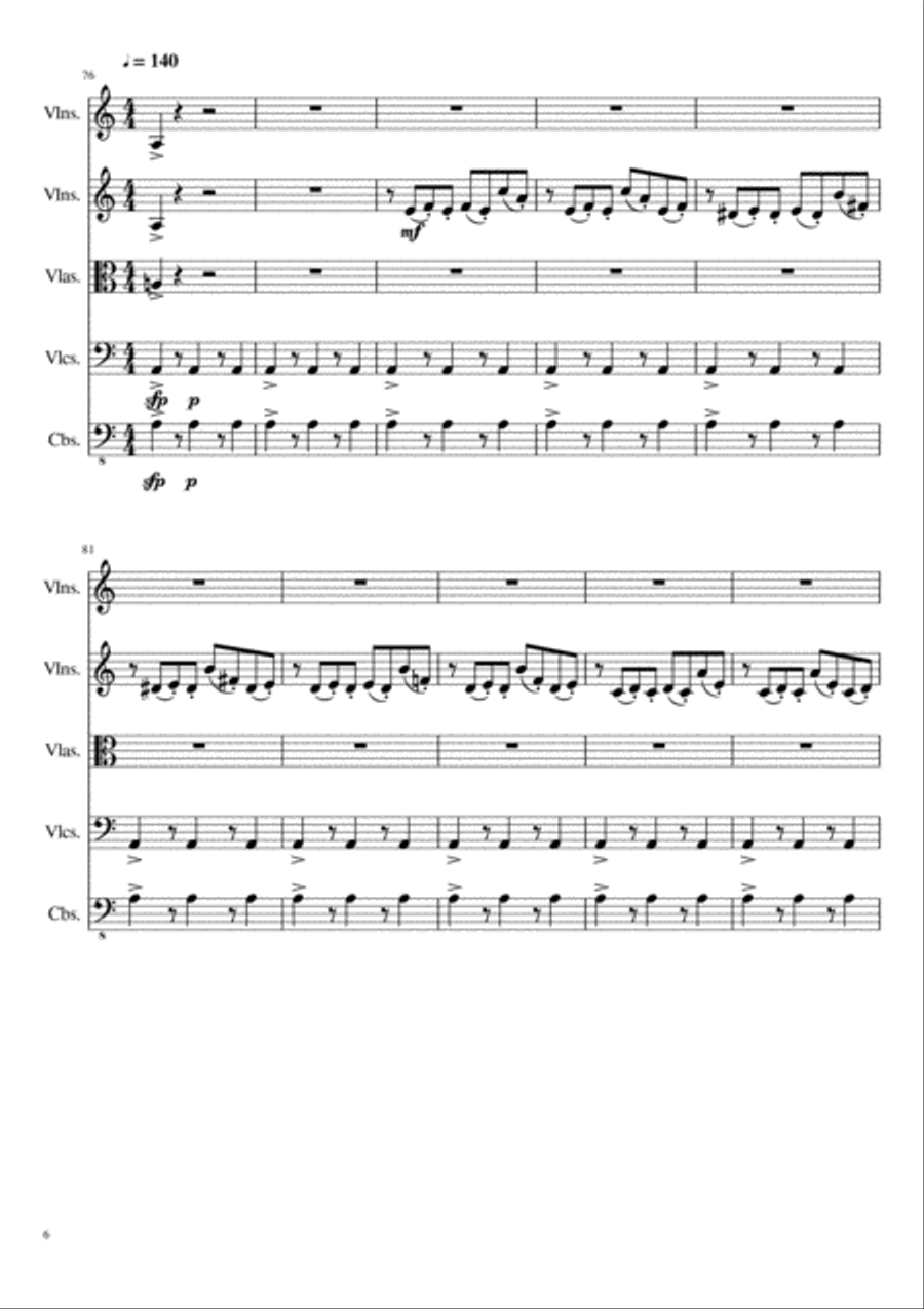 Classical-Pop Mash (Beethoven's 5th Symphony) String Orchestra scores gallery preview page 6