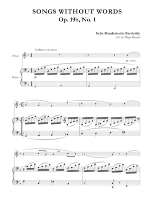 Song Without Words Op. 19 No. 1 for Oboe and Piano