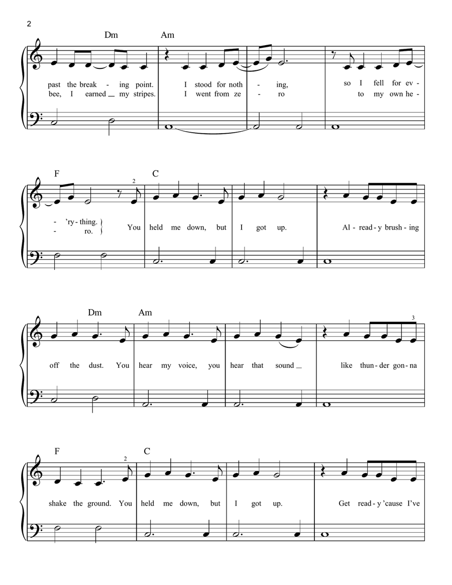Roar Roar Easy Piano scores gallery preview page 2