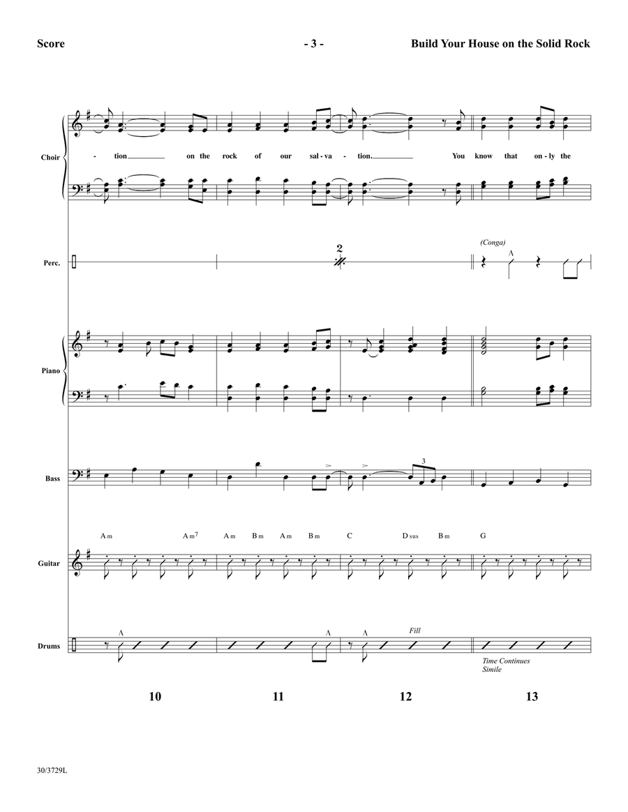 Build Your House on the Solid Rock - Rhythm Score and Parts (Digital Download) Rhythm Section scores gallery preview page 5