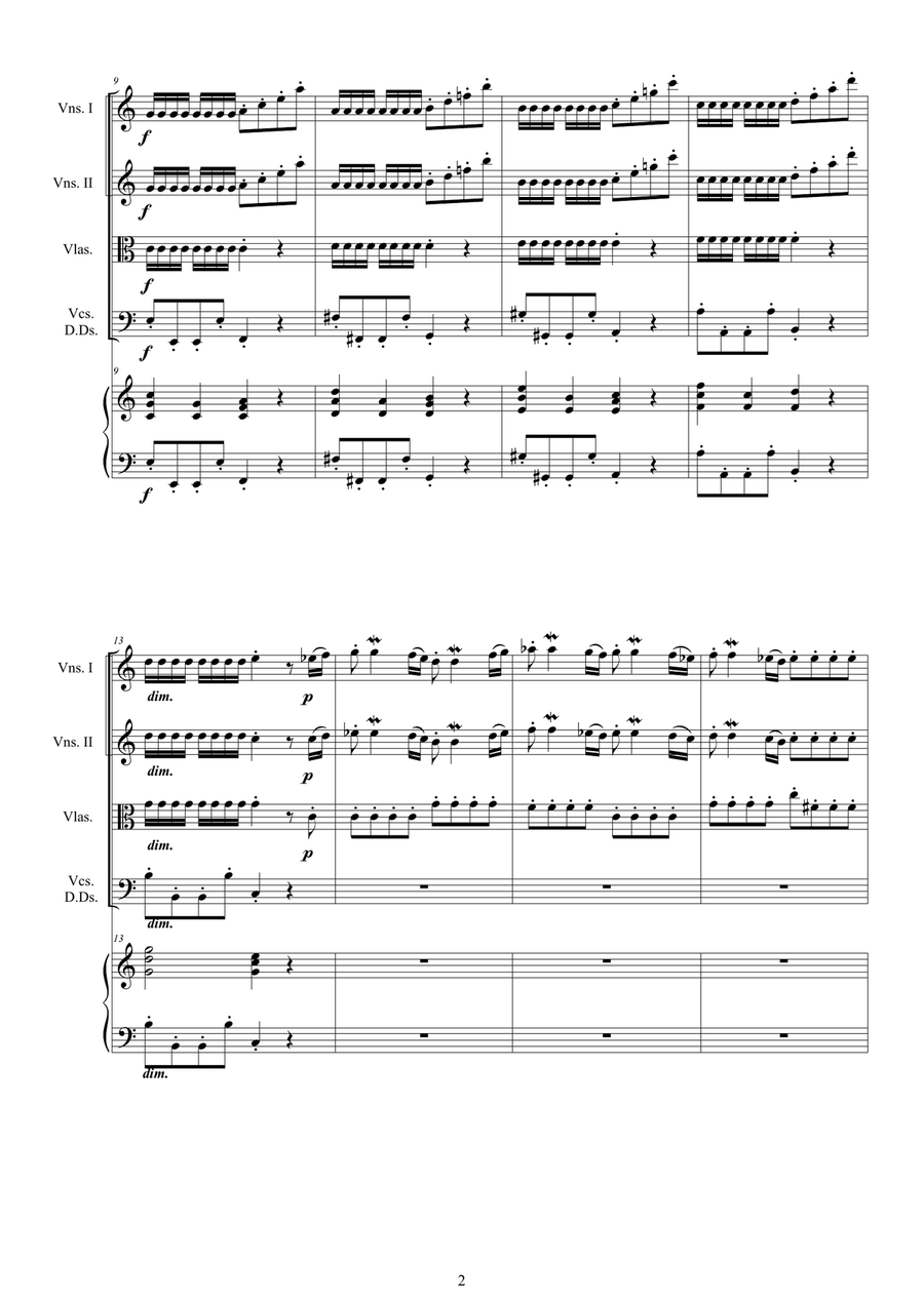 Vivaldi - Sinfonia in C major RV 112 for Strings and Cembalo Chamber Orchestra scores gallery preview page 2