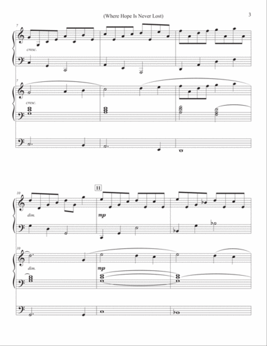 Where Hope Is Never Lost - Piano & Organ Where Hope Is Never Lost - Piano & Organ Piano scores gallery preview page 3