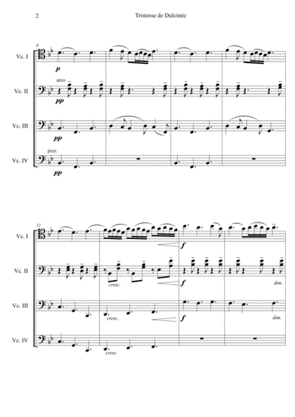 Jules Massenet, Tristesse de Dulcinée for cello quartet image number null
