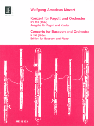 Book cover for Bassoon Concerto, K. 191, Bsn/