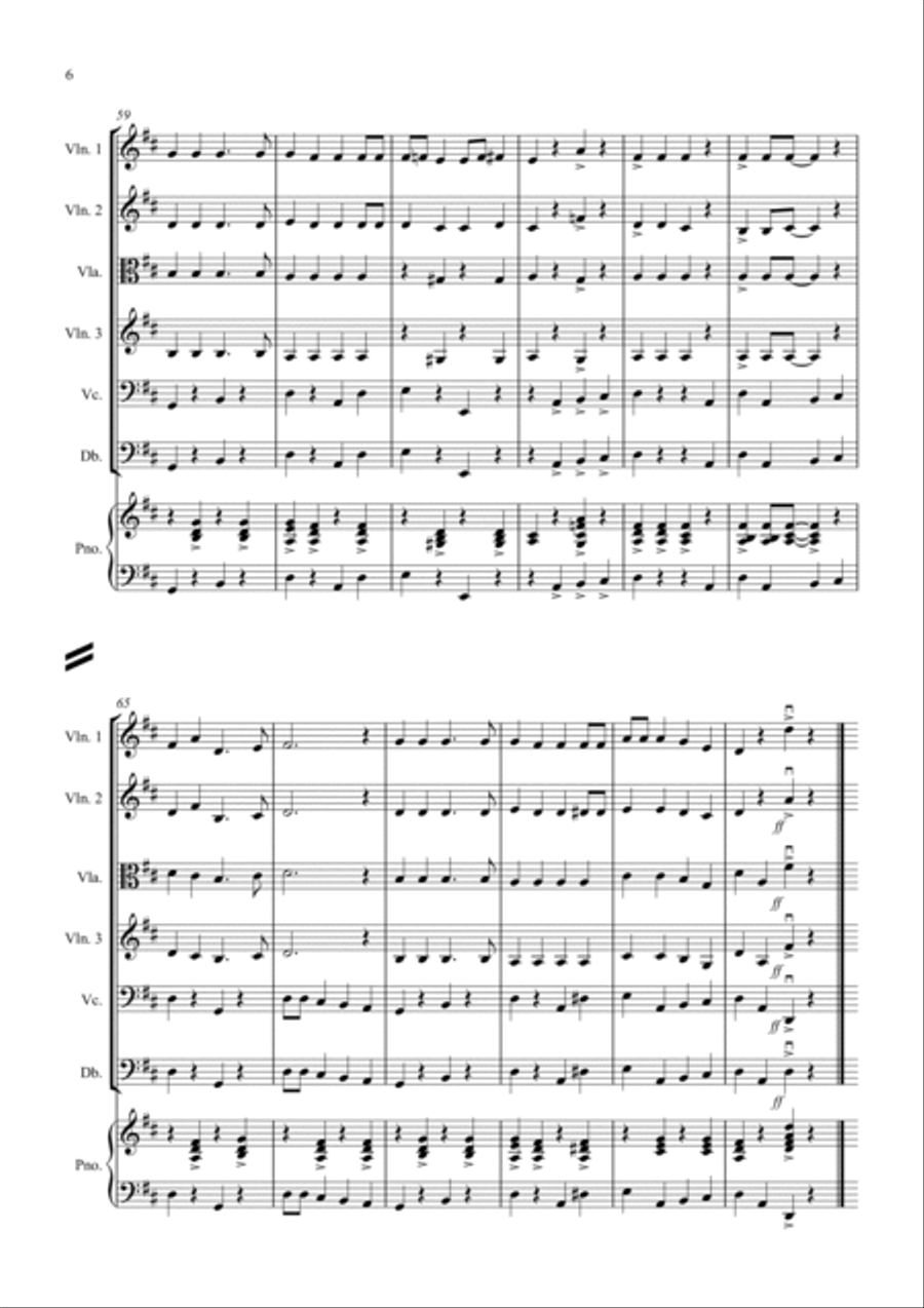 Jingle Bells (jazzy style!) for String Orchestra String Orchestra scores gallery preview page 6