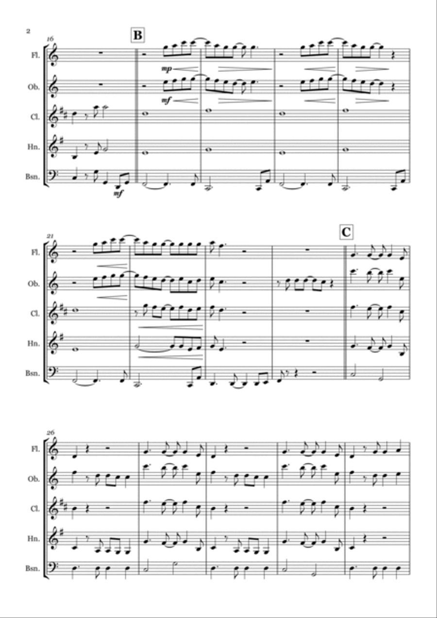 When The Stars Go Blue Woodwind Quintet scores gallery preview page 2