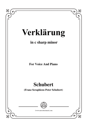 Book cover for Schubert-Verklärung,in c sharp minor,for Voice&Piano