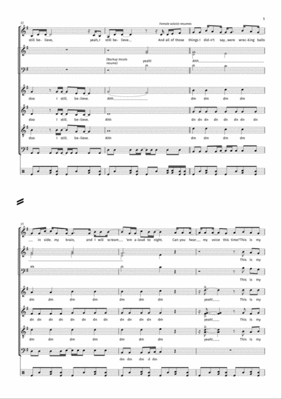 Fight Song 4-Part scores gallery preview page 5