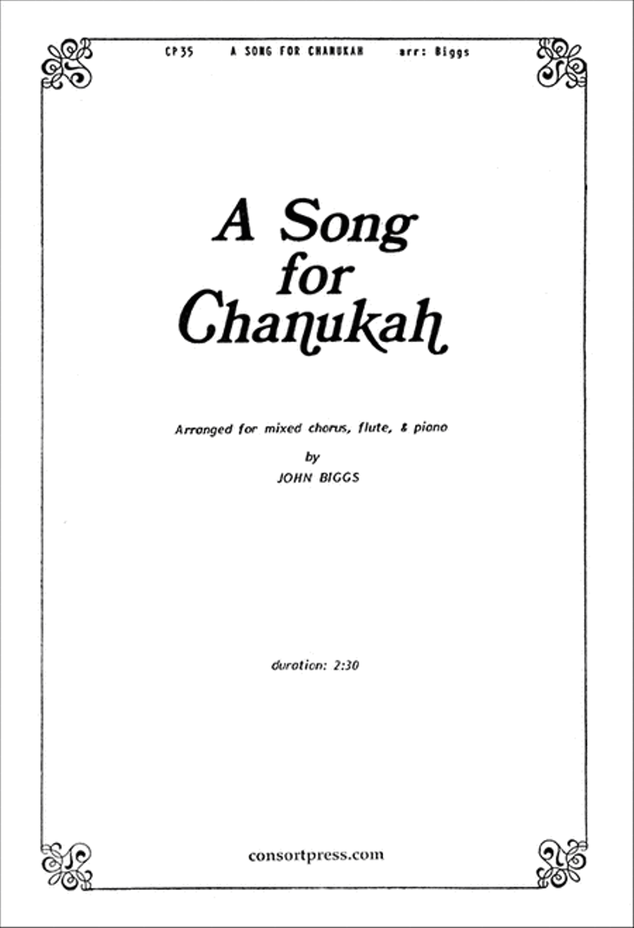 A Song for Chanukah 4-Part scores gallery preview page 1