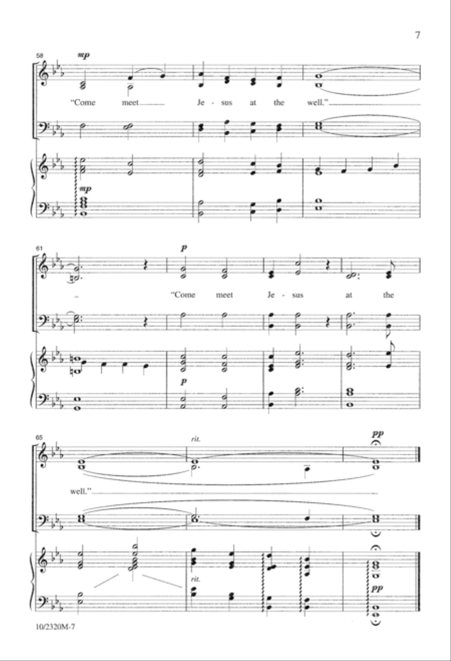 Come, Meet Jesus at the Well 4-Part scores gallery preview page 8