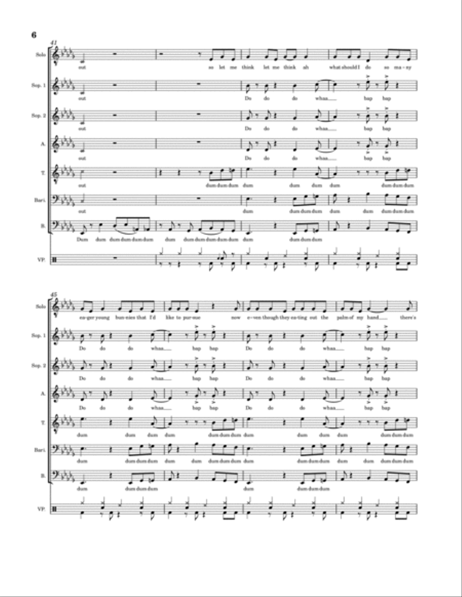 Runaway Baby A Cappella scores gallery preview page 6