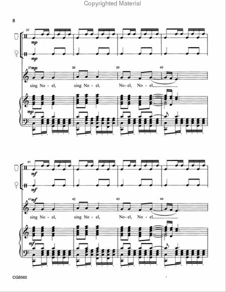 African Noel Full Score Handbell Choir scores gallery preview page 3